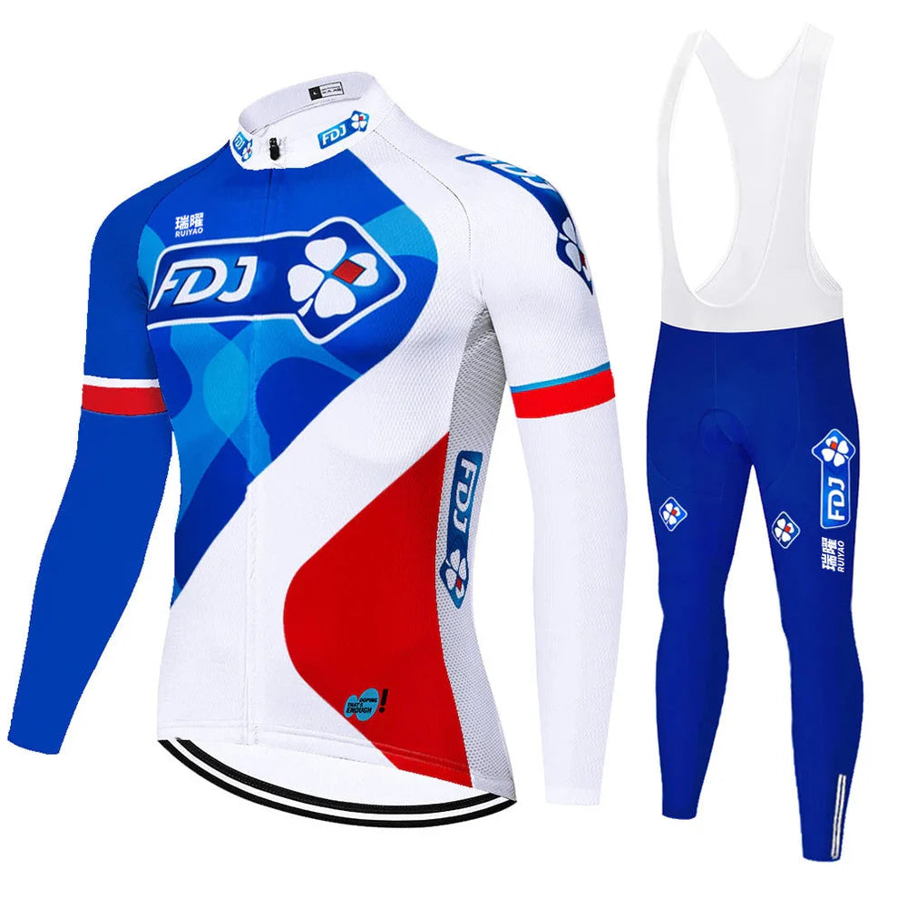 FDJ - Långärmad professionell cykelset